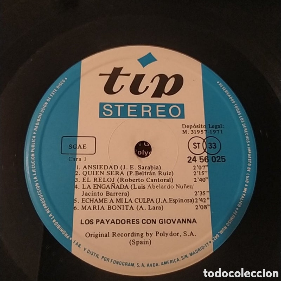Discos de vinilo: Lp Los Payadores con Giovanna. - Foto 3