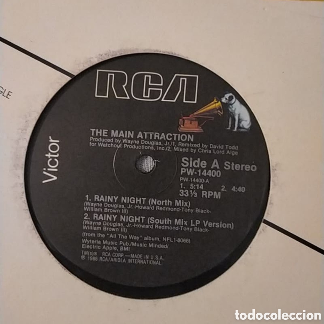 Discos de vinilo: Maxi single The Main Attraction. Rainy Night - Foto 3