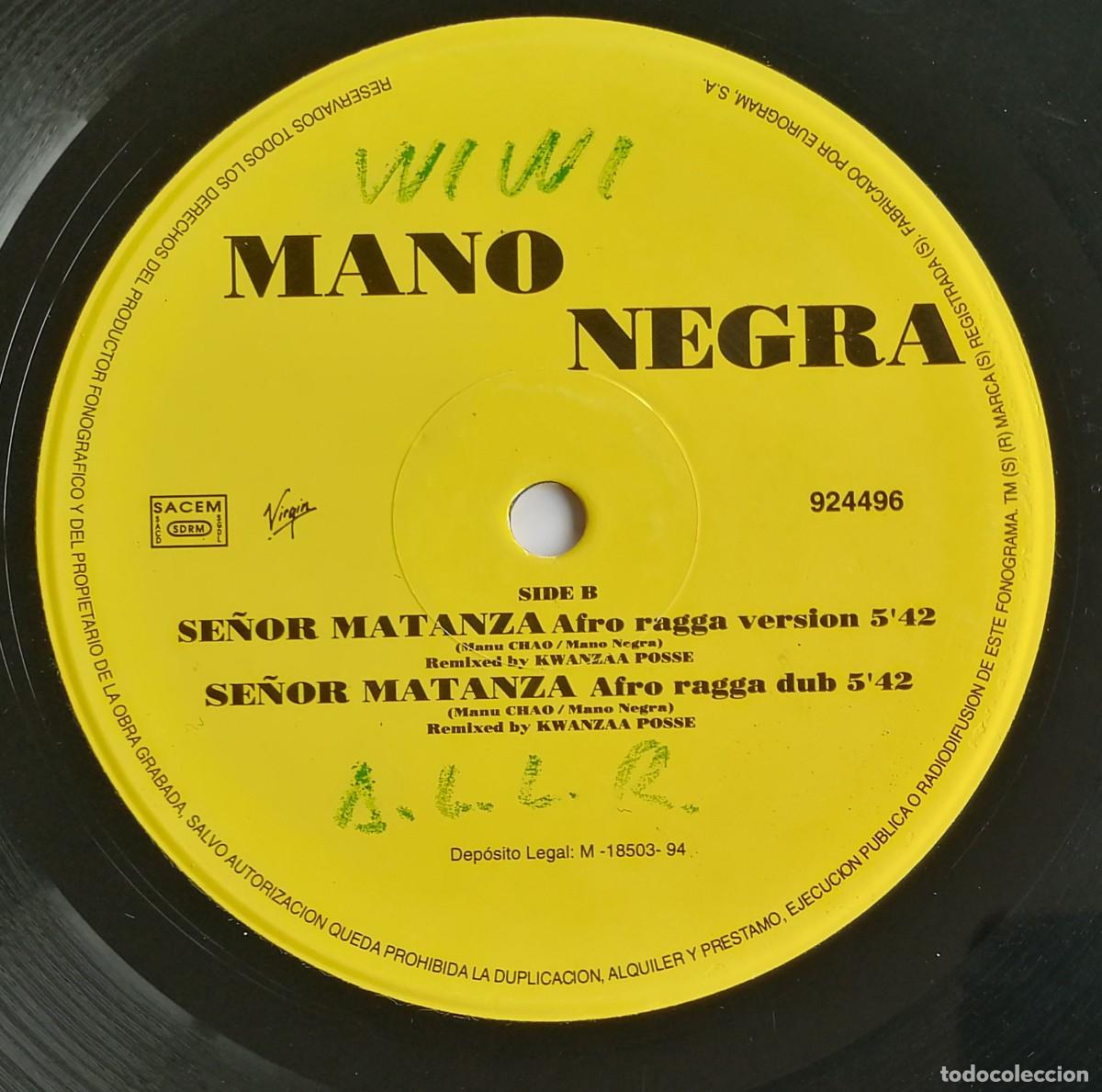 Discos de vinilo: Mano Negra, Se&ntilde;or Matanza, Virgin 924496 - Foto 4