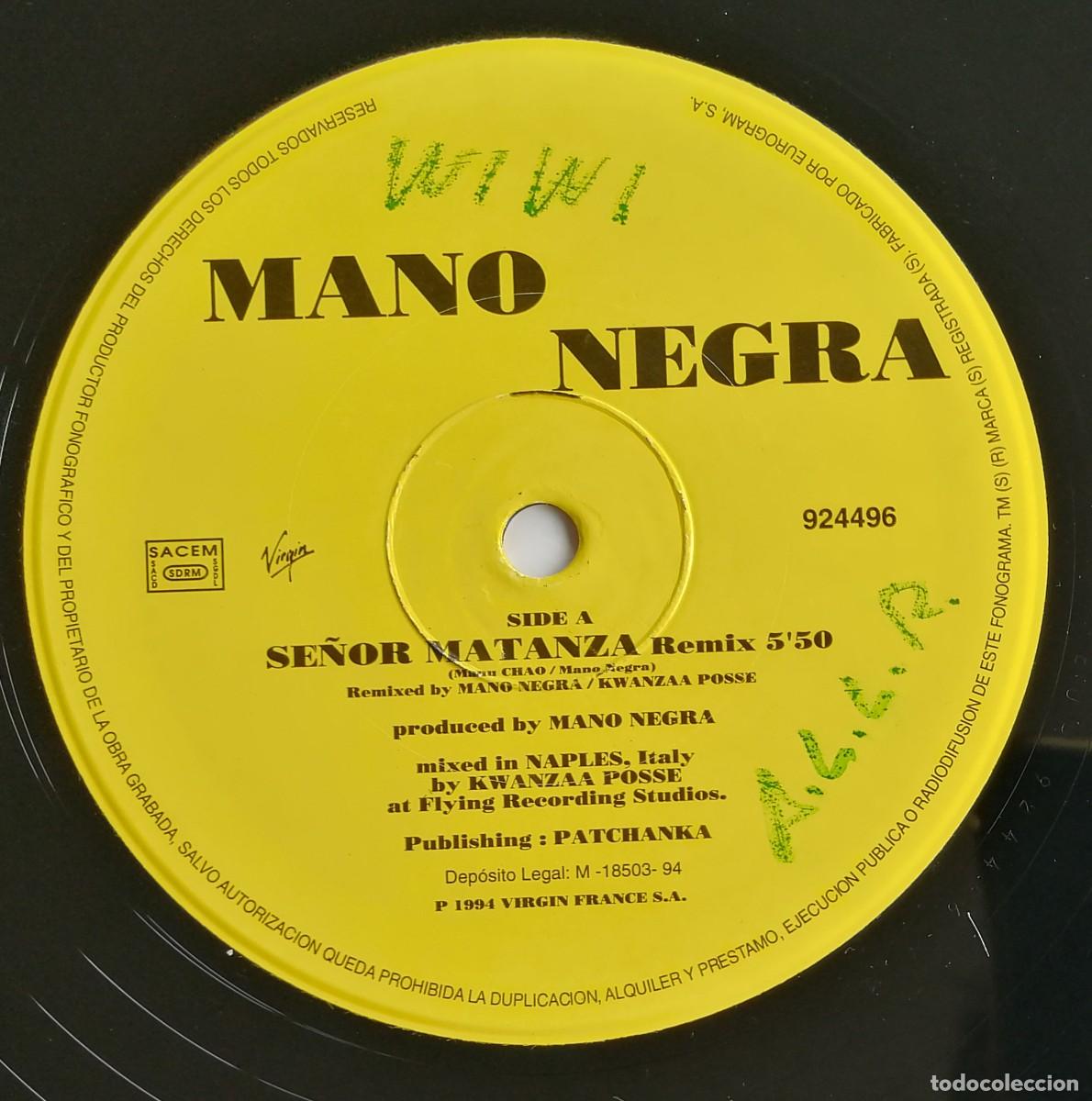 Discos de vinilo: Mano Negra, Se&ntilde;or Matanza, Virgin 924496 - Foto 6