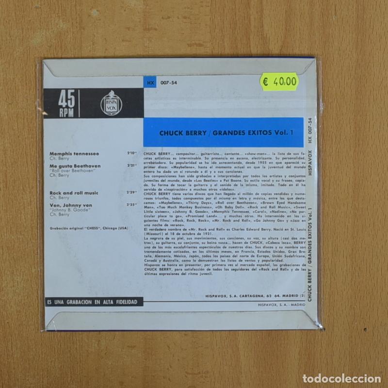 Discos de vinilo: CHUCK BERRY - GRANDES EXITOS VOL 1 - EP - Foto 2