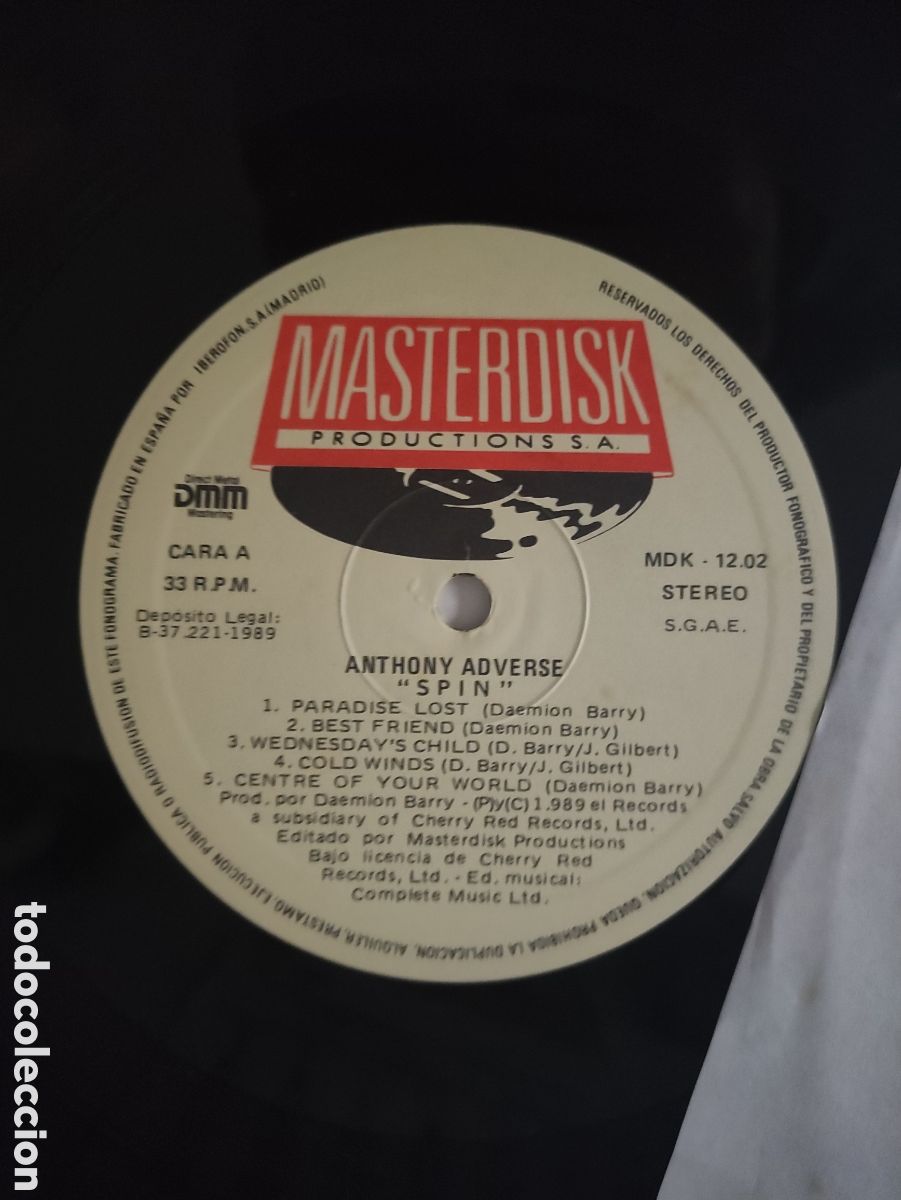 Discos de vinilo: Anthony Adverse &ndash; Spin - &Eacute;l &ndash; MDK 12.02 - 1989 - Foto 5
