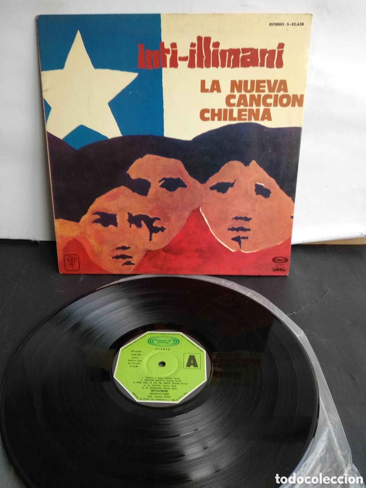 Disques de vinyle: *INTI-ILLIMANI, LA NUEVA CANCION CHILENA, SPAIN, MOVIEPLAY, 1975, A2