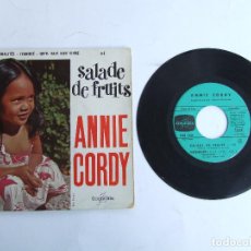 Discos de vinilo: SINGLE EP VINILO ANNIE CORDY SALADE DE FRUITS IVANHOE + 2 EDICION FRANCESA 1959. Lote 368709416