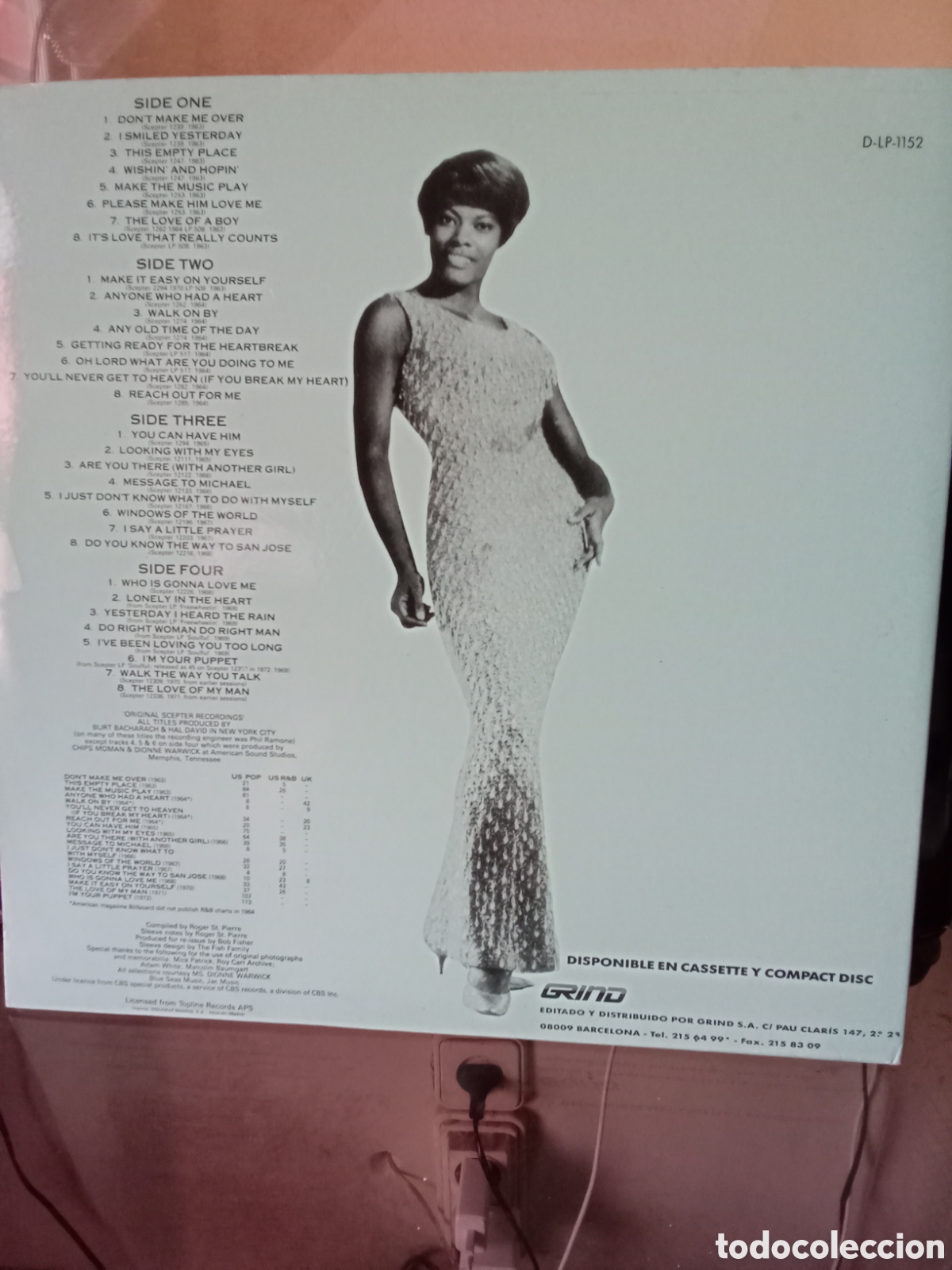 Discos de vinilo: DIONNE WARWICK Doble Lp de HITS Edici&oacute;n GRIND Spain - Foto 2