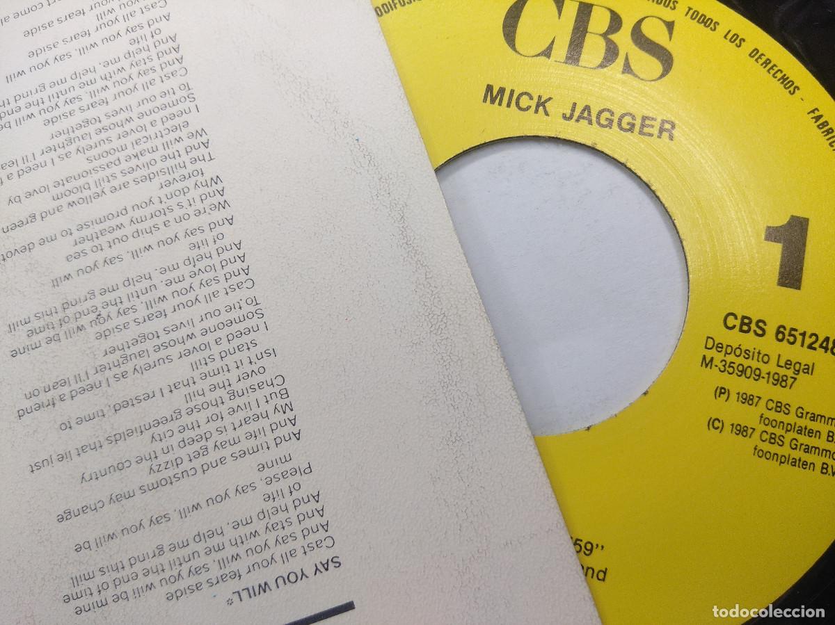 Discos de vinilo: MICK JAGGER/SAY YOU WILL/SINGLE PROMOCIONAL. - Foto 2