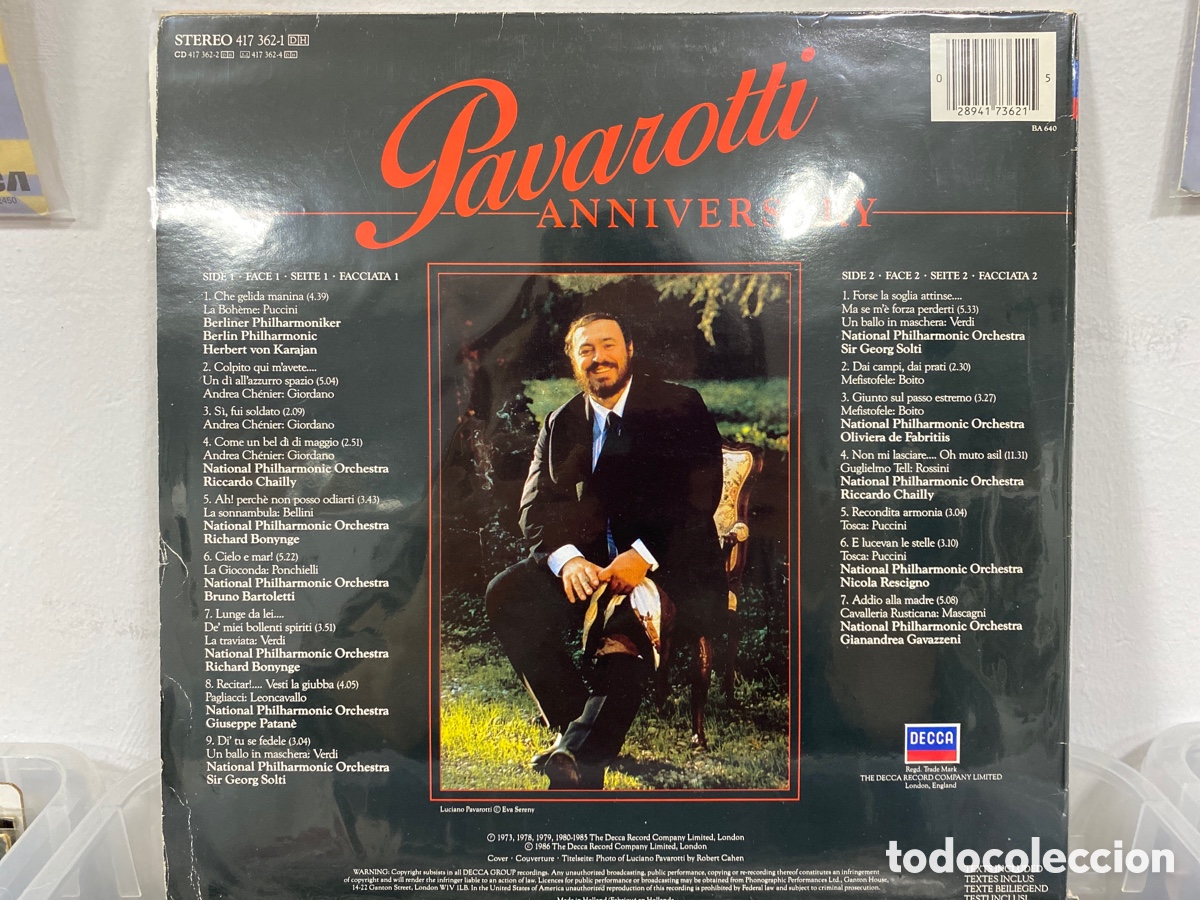 Discos de vinilo: Luciano Pavarotti - Anniversary (LP, Comp) - Foto 2
