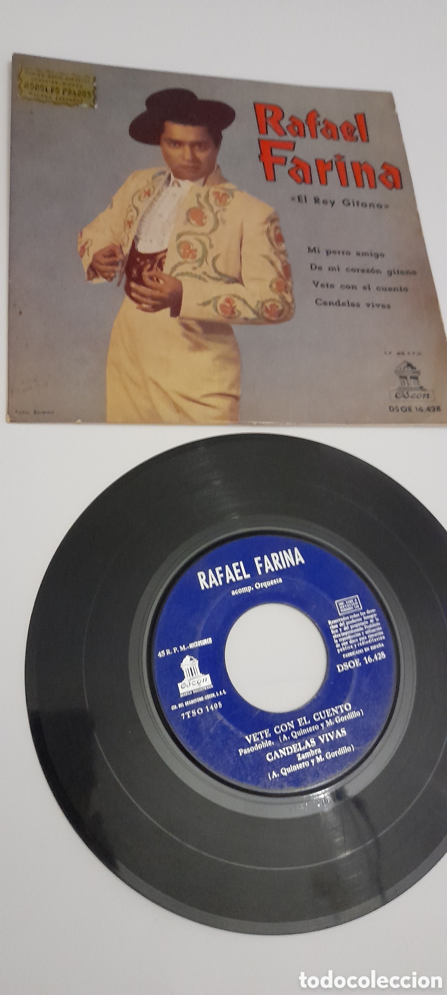 Discos de vinilo: Disco single Rafael Farina.El rey gitano - Foto 1