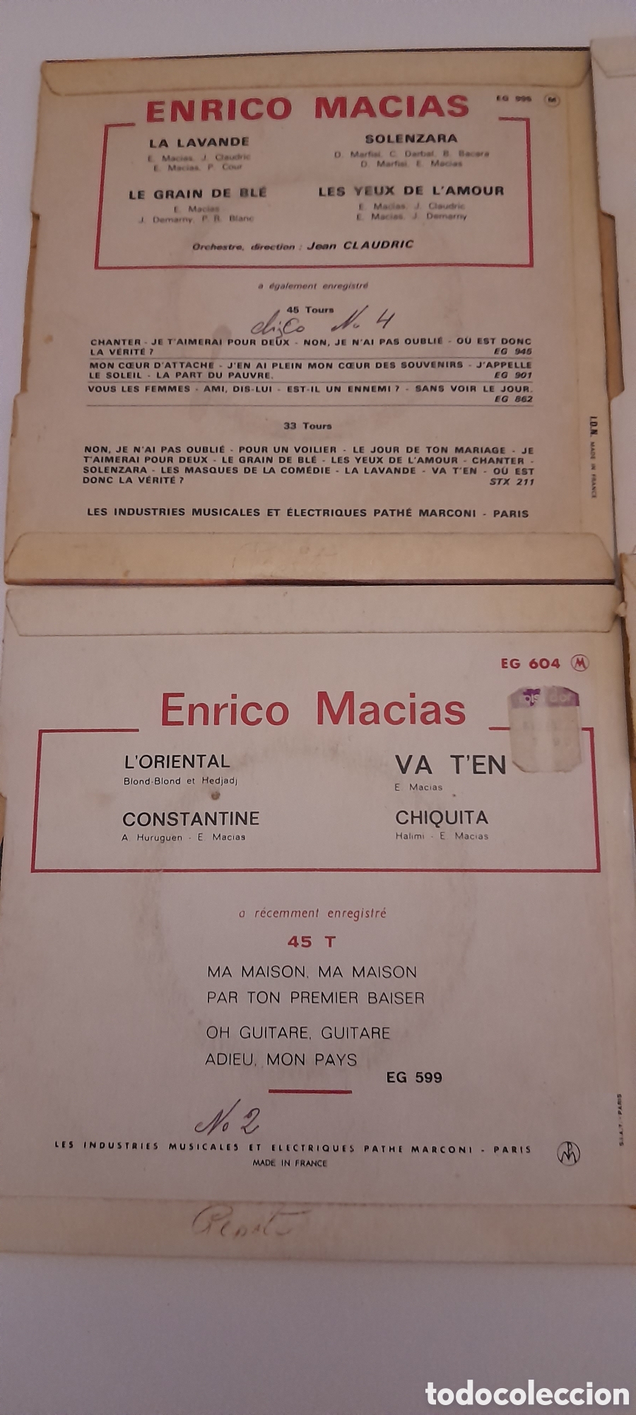 Discos de vinilo: Disco vinilo Enrico Macias lote de 4 - Foto 4