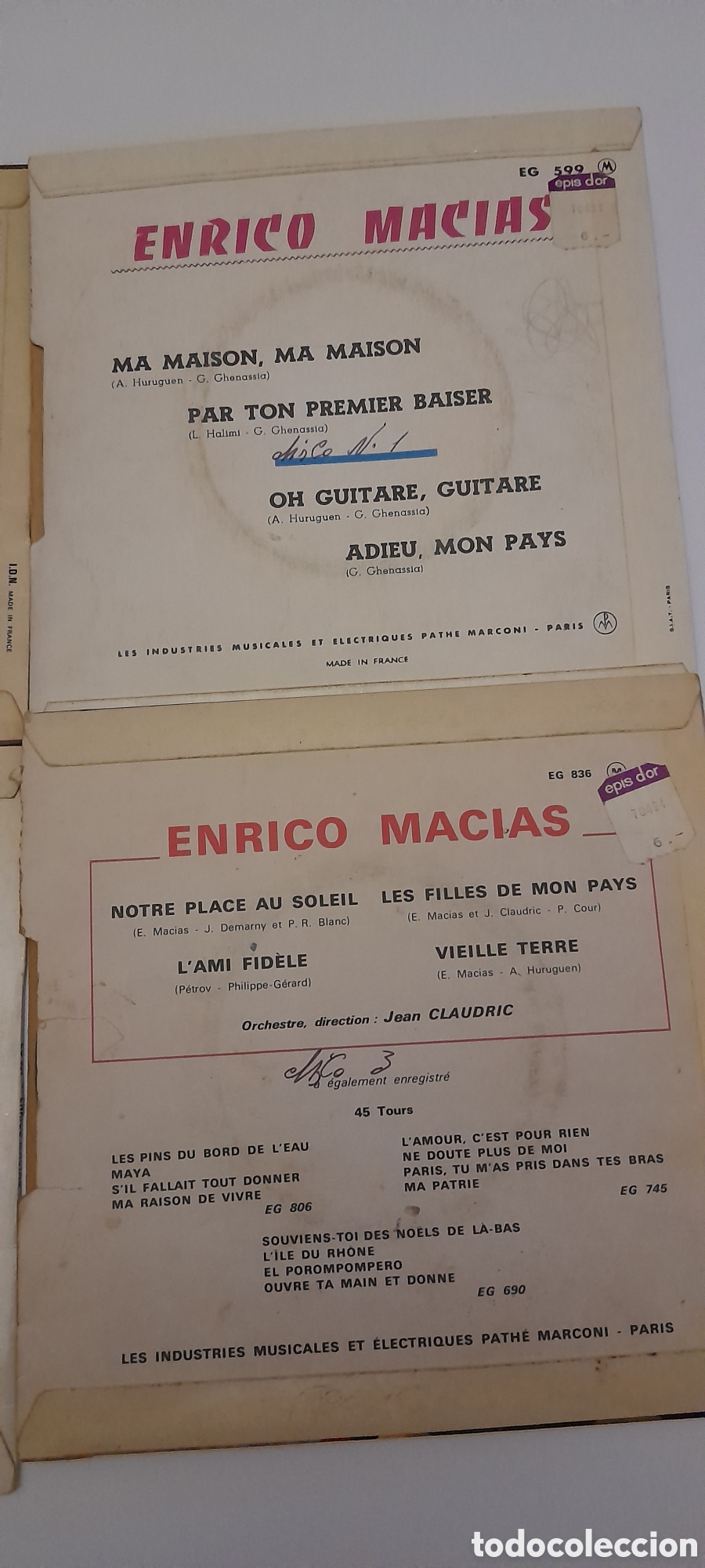 Discos de vinilo: Disco vinilo Enrico Macias lote de 4 - Foto 5