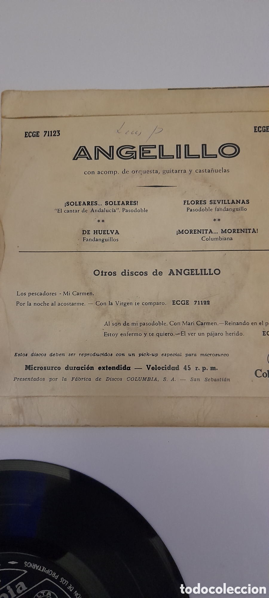 Discos de vinilo: Disco vinilo Angelillo - Foto 2
