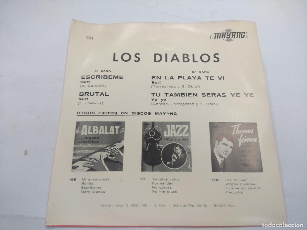 Discos de vinilo: LOS DIABLOS/ESCRIBEME/SINGLE. - Foto 3