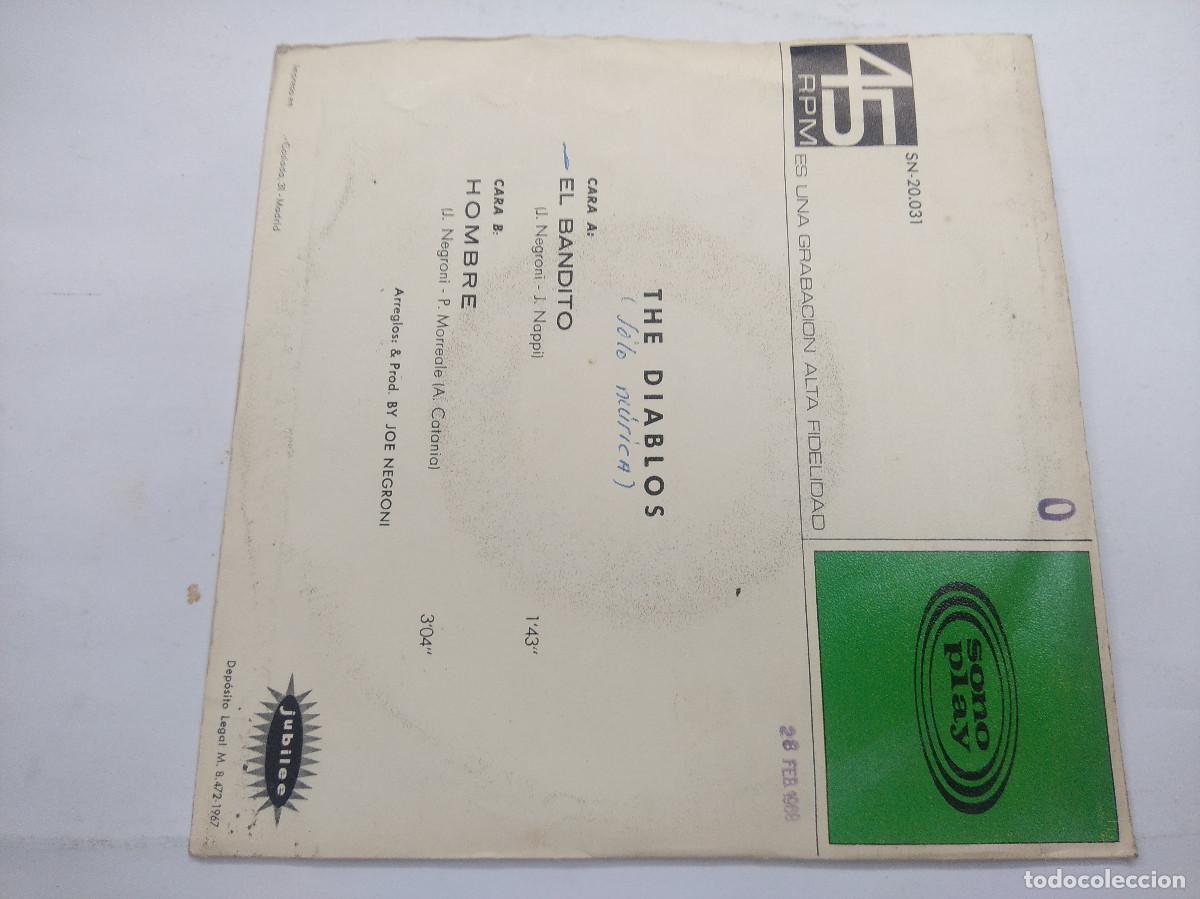 Discos de vinilo: THE DIABLOS/EL BANDITO/SINGLE. - Foto 3