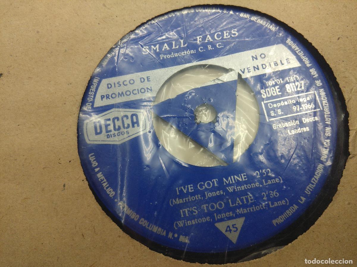 Discos de vinilo: SMALL FACES/SHA LA LA LA LEE/SINGLE PROMOCIONAL NO VENDIBLE. - Foto 3
