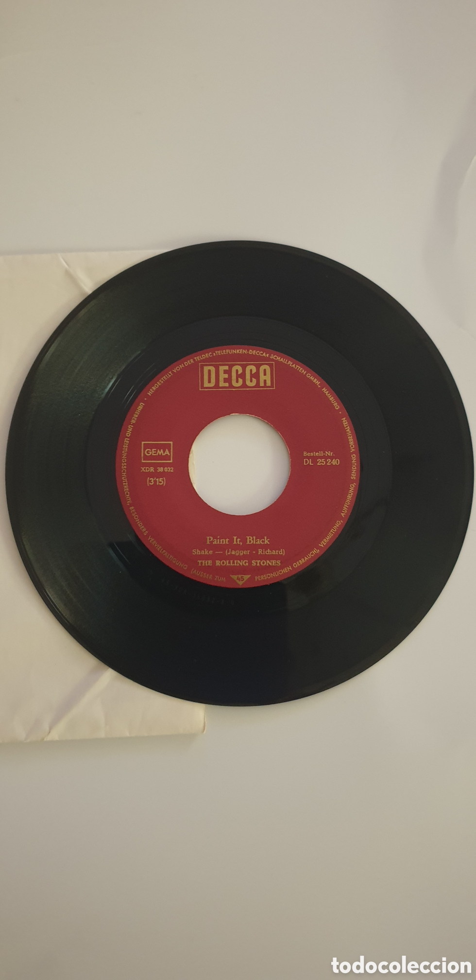 Discos de vinilo: Disco vinilo Rolling Stones sin caratula - Foto 1
