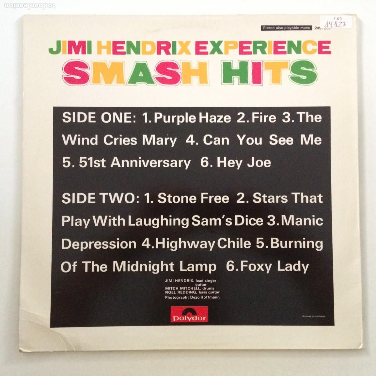 Discos de vinilo: Jimi Hendrix Experience &lrm;&ndash; Smash Hits , Holanda Polydor* - Foto 2