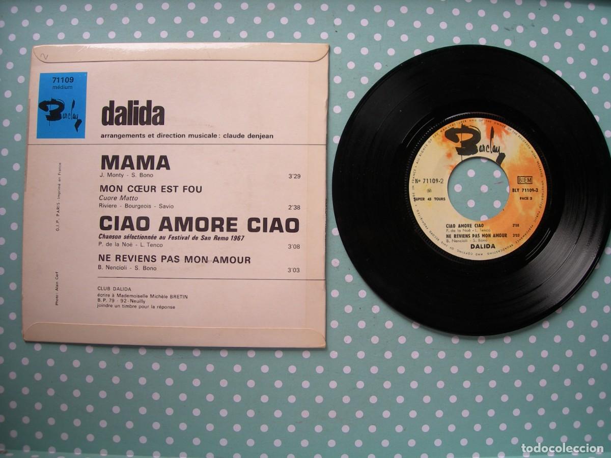Discos de vinilo: DALIDA / MAMA +3 / EP / EDICI&Oacute;N FRANCESA - Foto 2