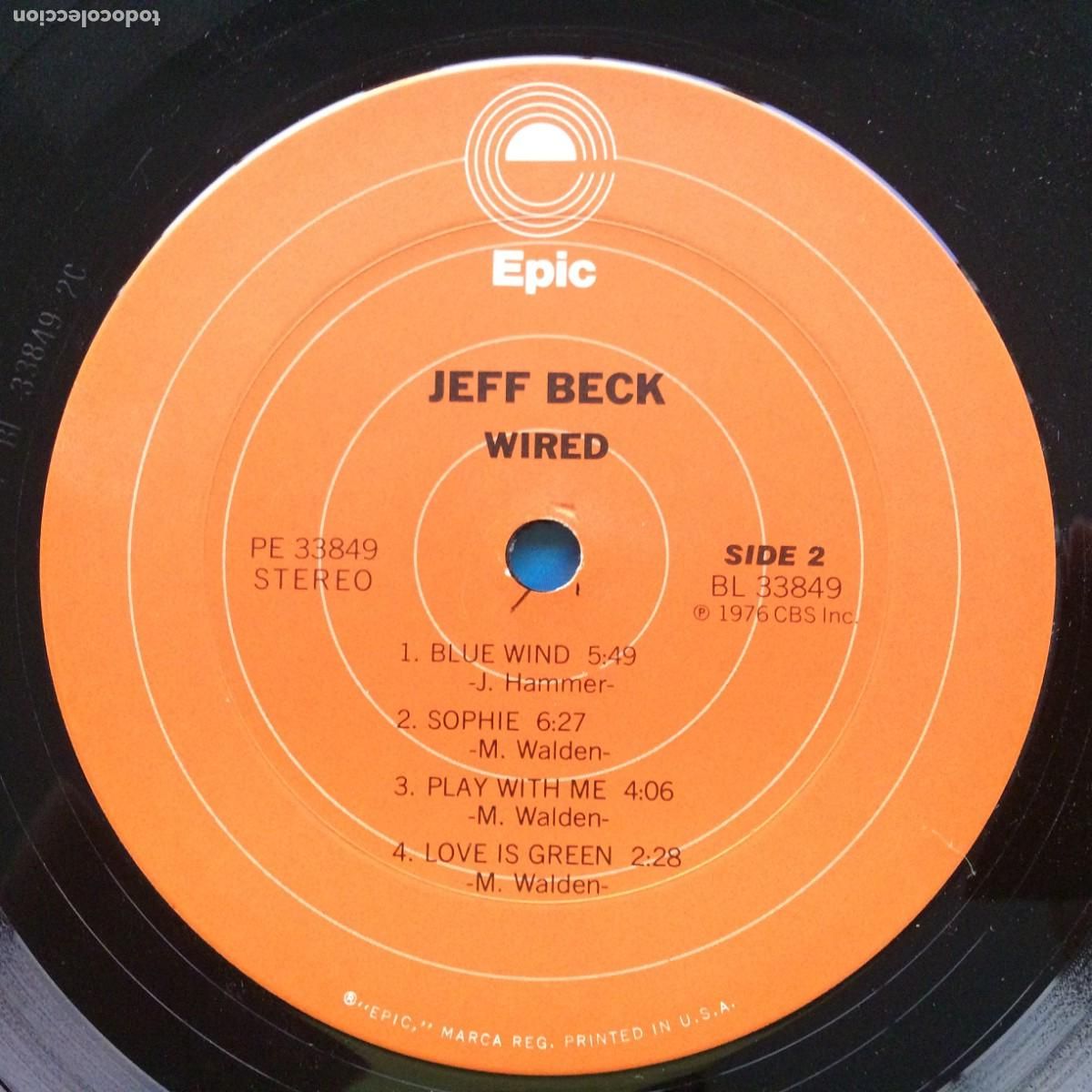 Discos de vinilo: Jeff Beck &lrm;&ndash; Wired , Canada 1976 Epic - Foto 4