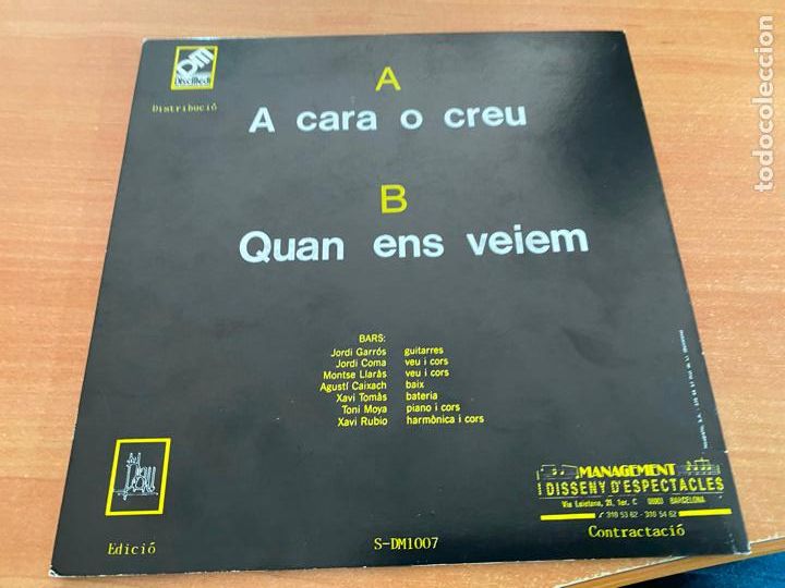 Discos de vinilo: THE BARS (CARA O CREU) SINGLE 1990 (EPI6) - Foto 3