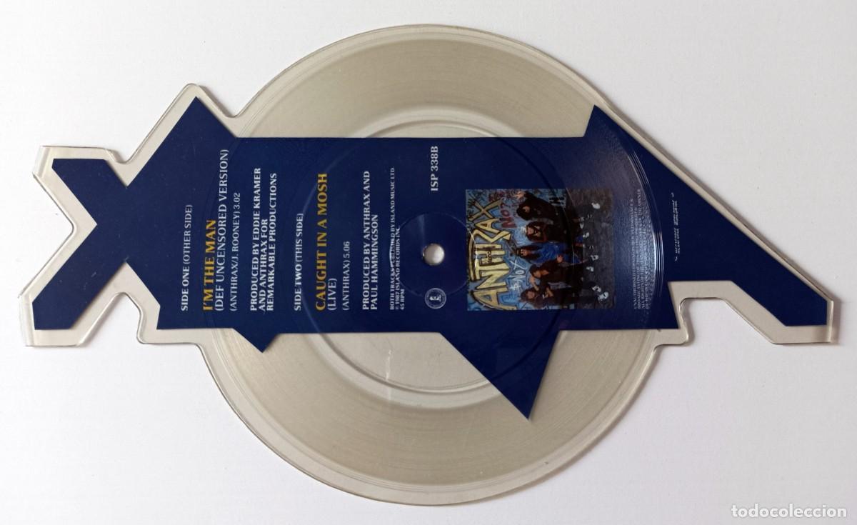 Discos de vinilo: ANTHRAX - I&acute;M THE MAN CUT SHAPE PICTURE DISC - Foto 2