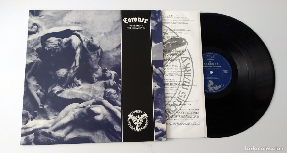 Discos de vinilo: LP CORONER - PUNISHMENT FOR DECADENCE - Foto 3