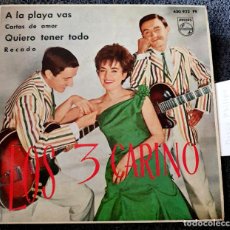 Discos de vinilo: LOS 3 CARINO - EP SPAIN 1963 - A LA PLAYA VAS - GRUPO DE HUESCA - VOCAL. Lote 369981646