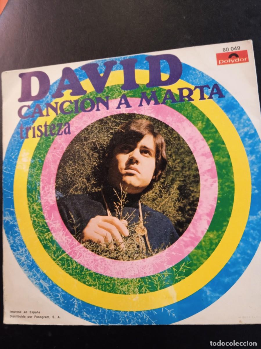 Discos de vinilo: DAVID- CANCI&Oacute;N A MARTA. SINGLE. - Foto 2