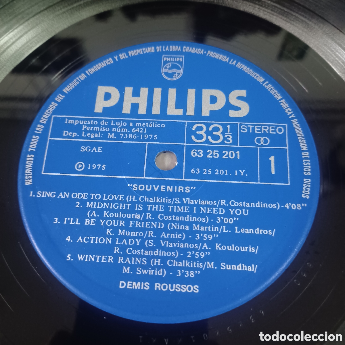 Discos de vinilo: DEMIS ROUSSOS - SOUVENIRS 1975 LP. - Foto 3