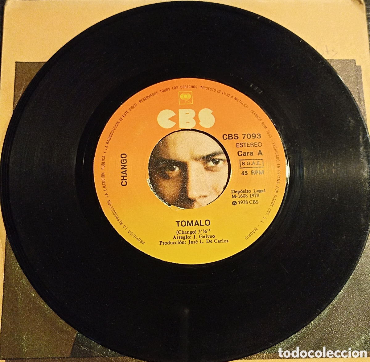 Discos de vinilo: SINGLE CHANGO - TOMALO - CBS 1978 - Foto 3