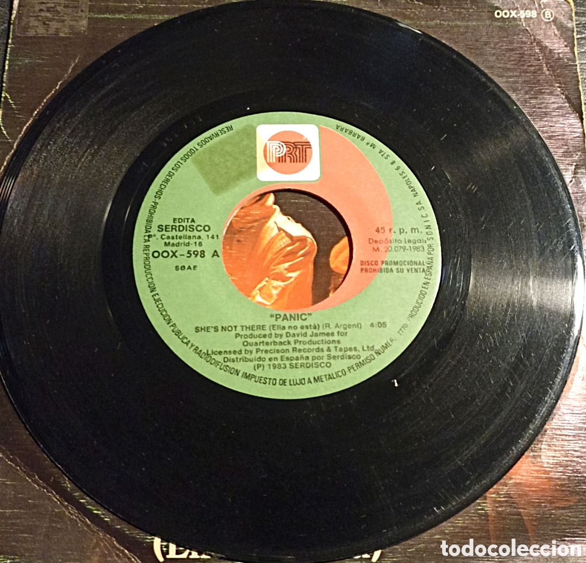 Discos de vinilo: SINGLE PANIC - SHES NOT THERE - PRT 1983 - Foto 3