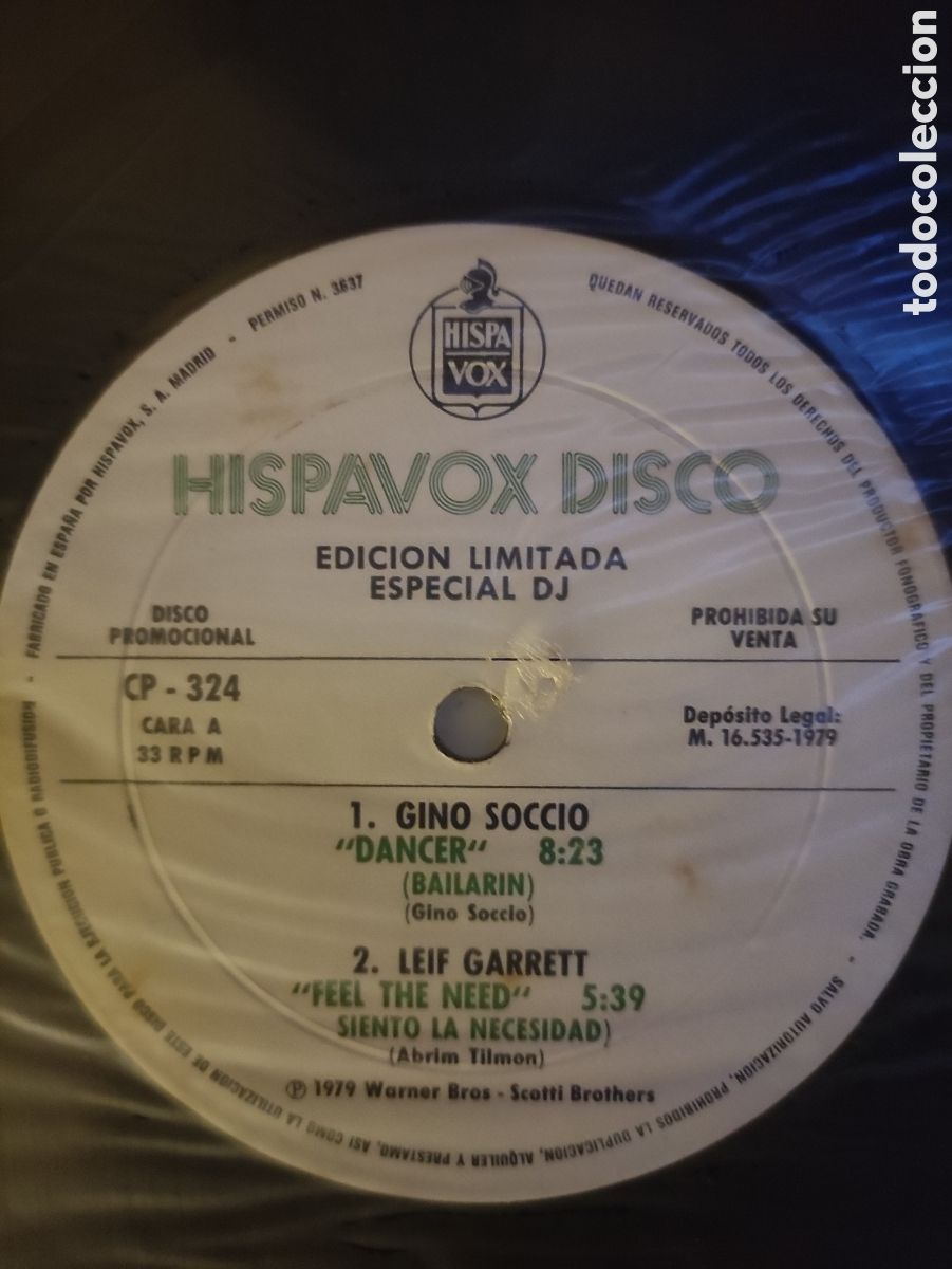 Discos de vinilo: Various &ndash; Hispavox Disco 1 - Hispavox &ndash; CP-324 - 1979 - Foto 4