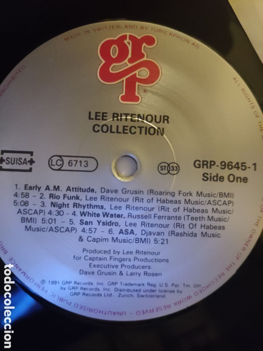 Discos de vinilo: Lee Ritenour &ndash; Collection - GRP &ndash; GRP-9645-1 - 1991 - Foto 5
