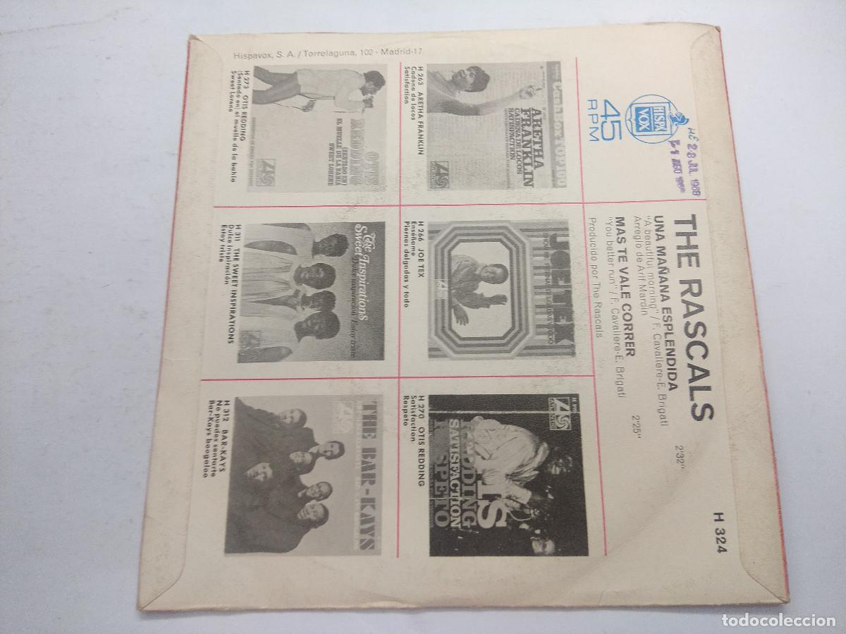 Discos de vinilo: THE RASCALS/UNA MA&Ntilde;ANA ESPLENDIDA/SINGLE. - Foto 3