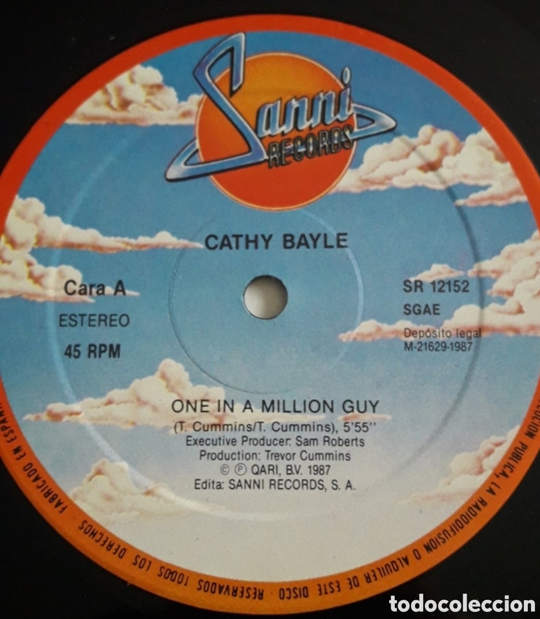 Discos de vinilo: Maxi single Cathy Bayle. One in million Guy - Foto 3