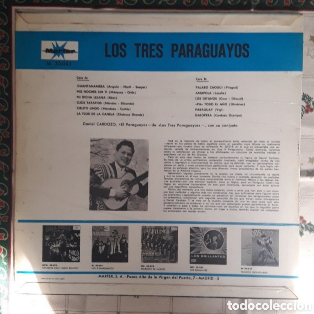 Discos de vinilo: Lp Los 3 Paraguayos, canta Daniel Cardozo - Foto 2