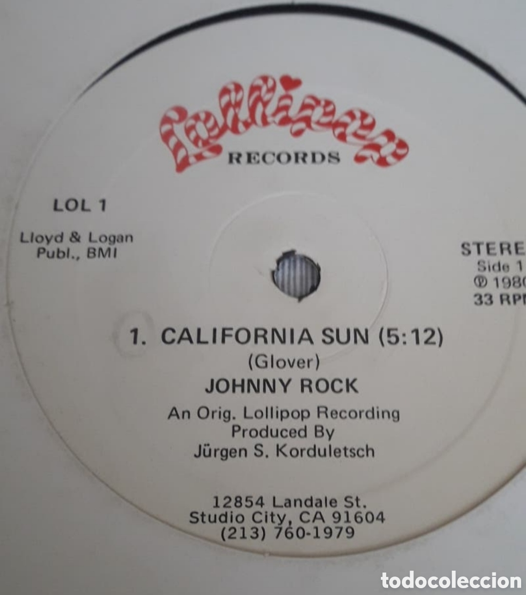 Discos de vinilo: Maxi single Johnny Rock. California Sun - Foto 2
