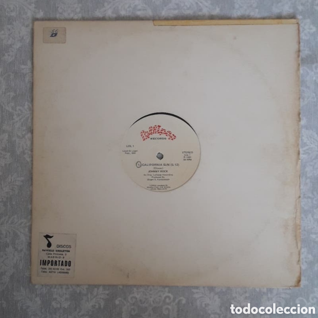 Discos de vinilo: Maxi single Johnny Rock. California Sun - Foto 1