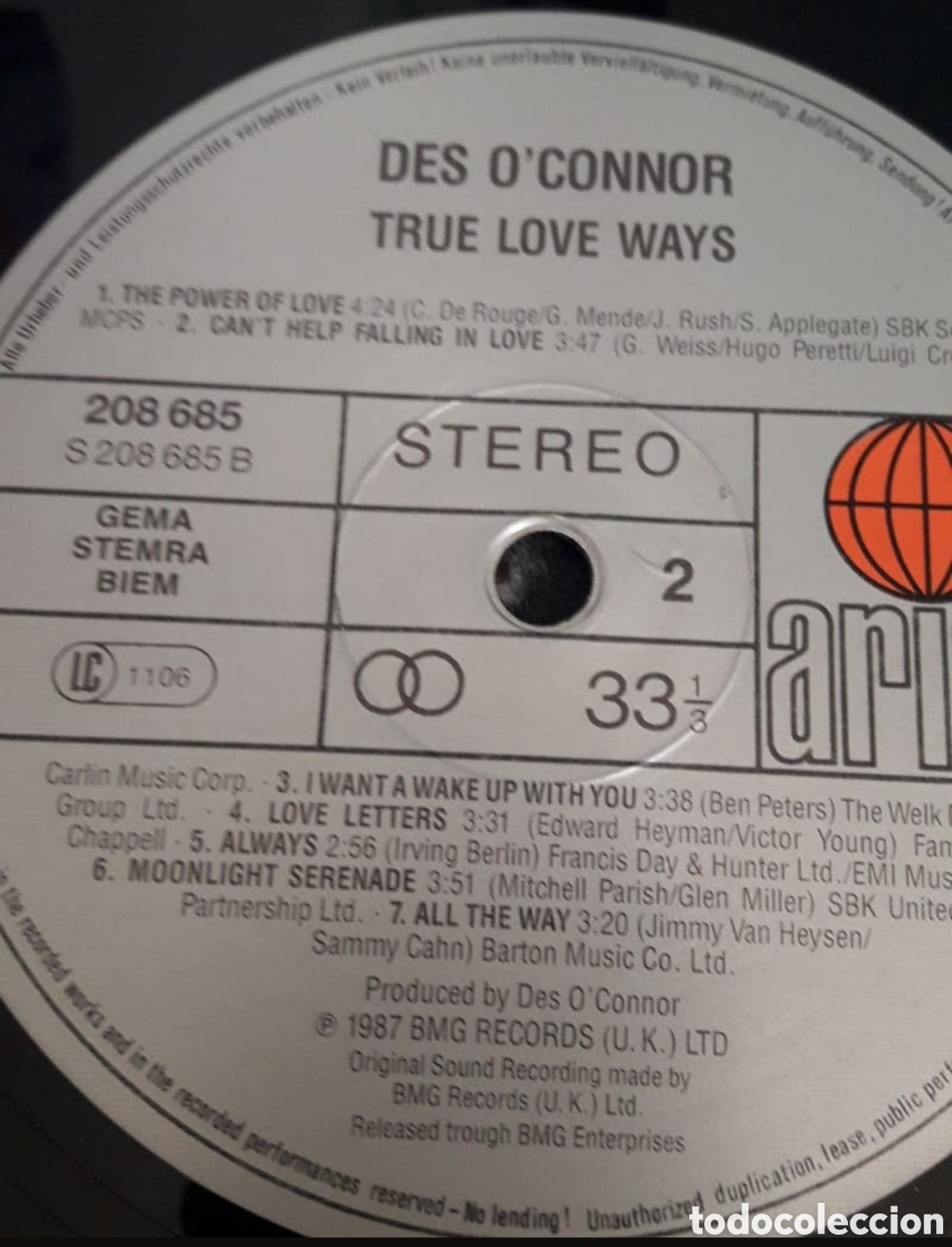 Discos de vinilo: Lp Des Oconnor. True Love Ways - Foto 5
