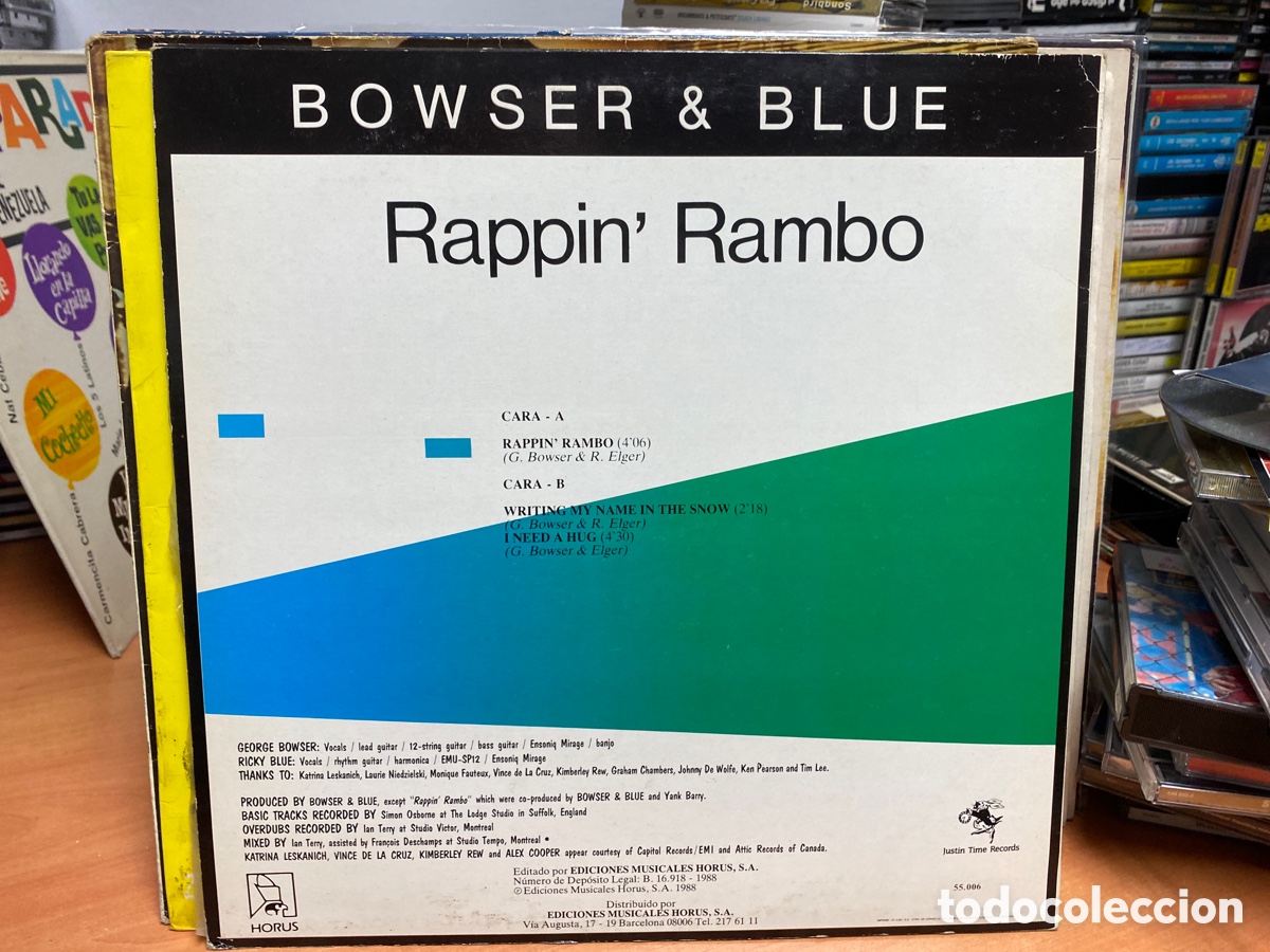Discos de vinilo: Bowser & Blue - Rappin Rambo (12&rdquo;, Maxi) - Foto 2
