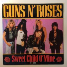 Discos de vinilo: GUNS N' ROSES ‎– SWEET CHILD O' MINE (REMIX) / OUT TA GET ME (LP VERSION) , UK 1989 GEFFEN RECORDS. Lote 370276491