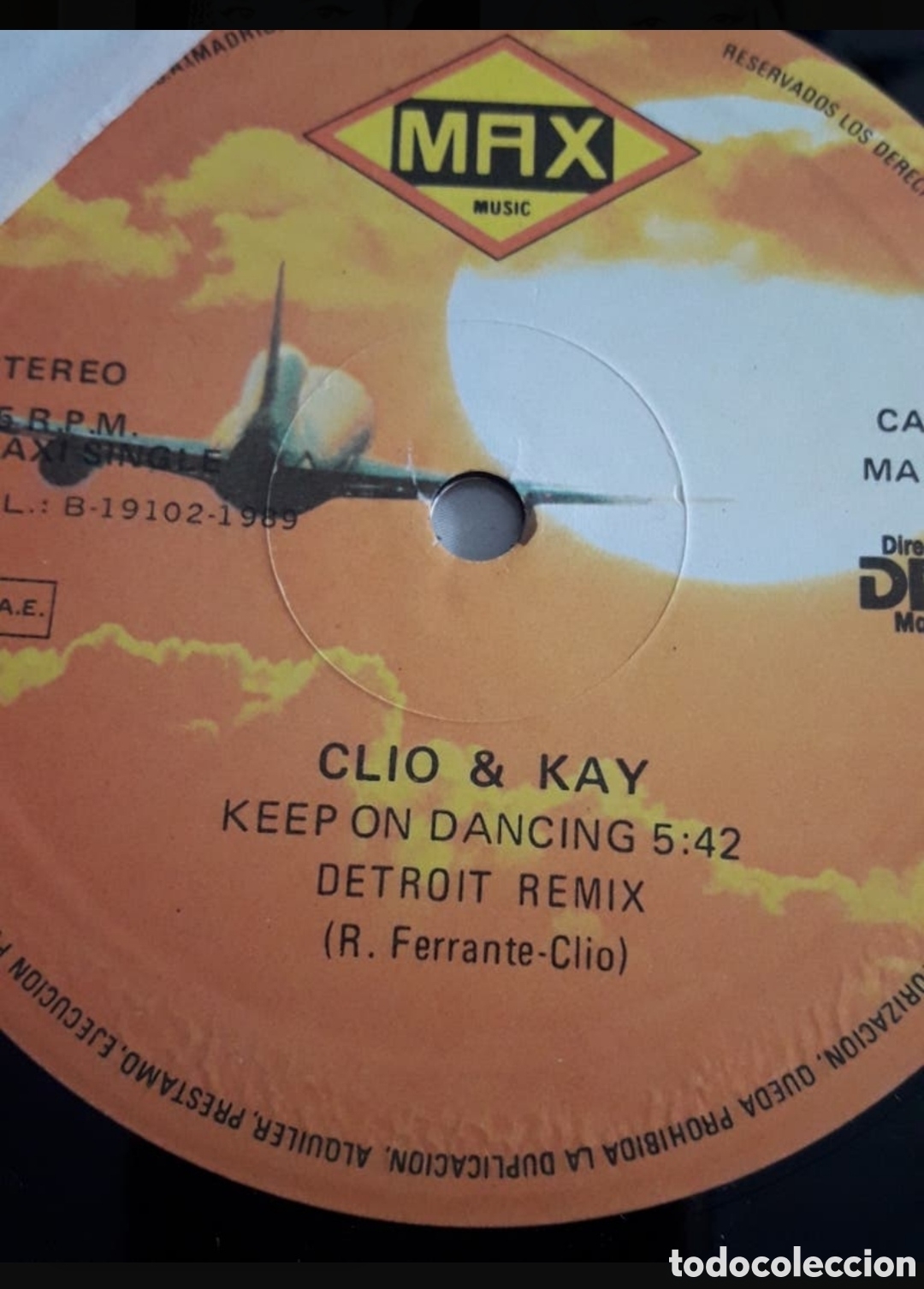 Discos de vinilo: Maxi single Clio & Kay.&nbsp;Keep On Dancing (Remix 89) - Foto 3