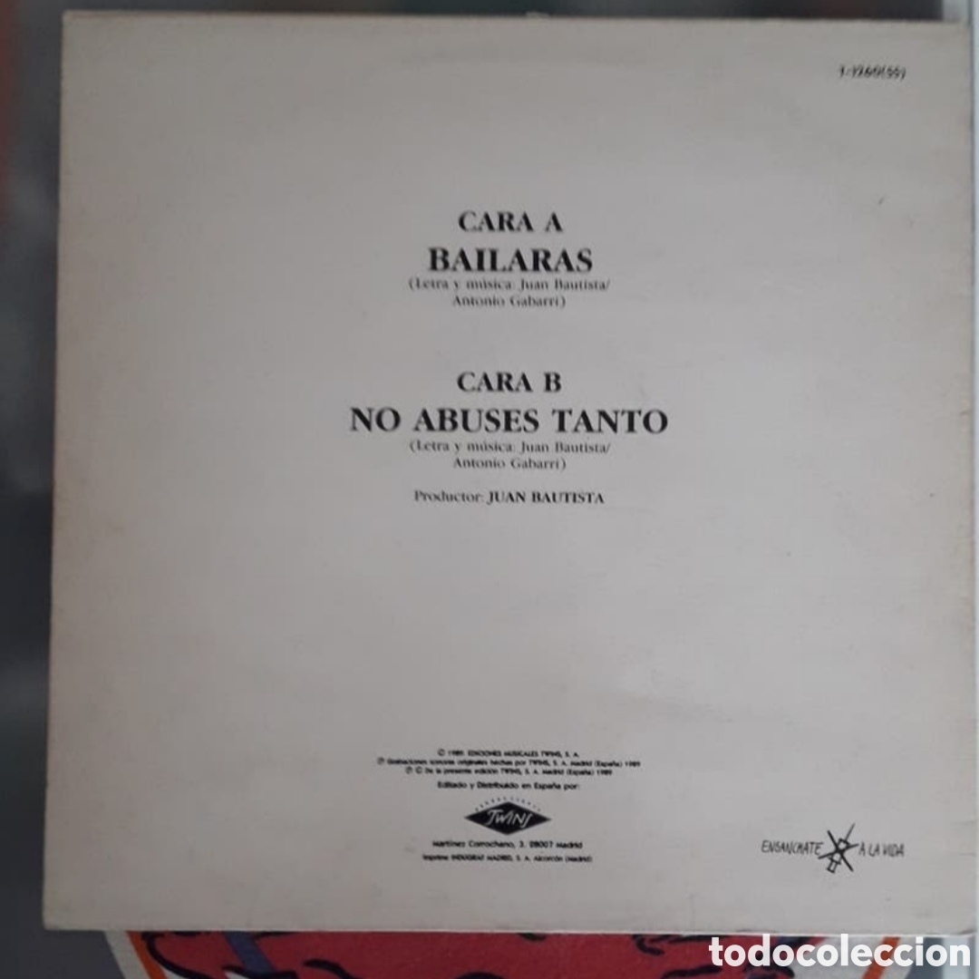 Discos de vinilo: Maxi single Los Cholos. Bailaras. SIN USAR - Foto 2
