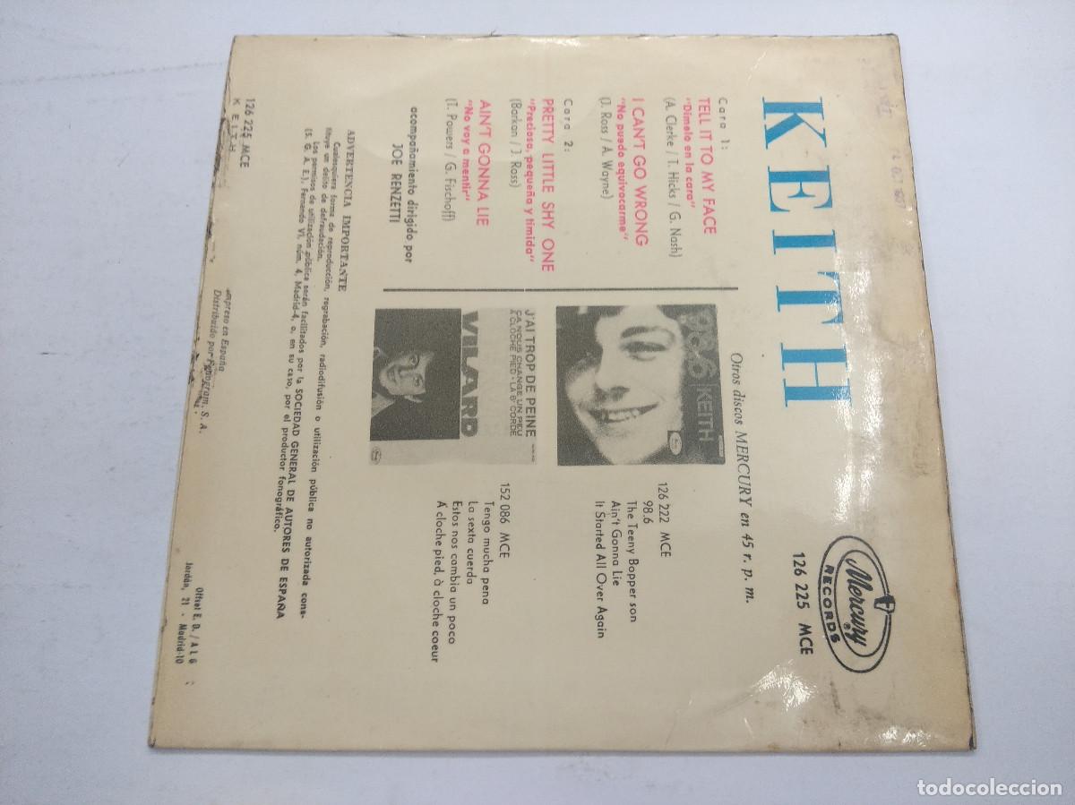 Discos de vinilo: KEITH/TELL IT TO MY FACE/SINGLE. - Foto 3