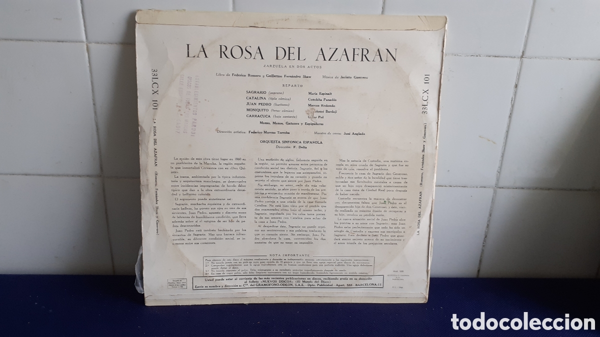 Discos de vinilo: LA ROSA DEL AZAFRAN, J. GUERRERO - Foto 2