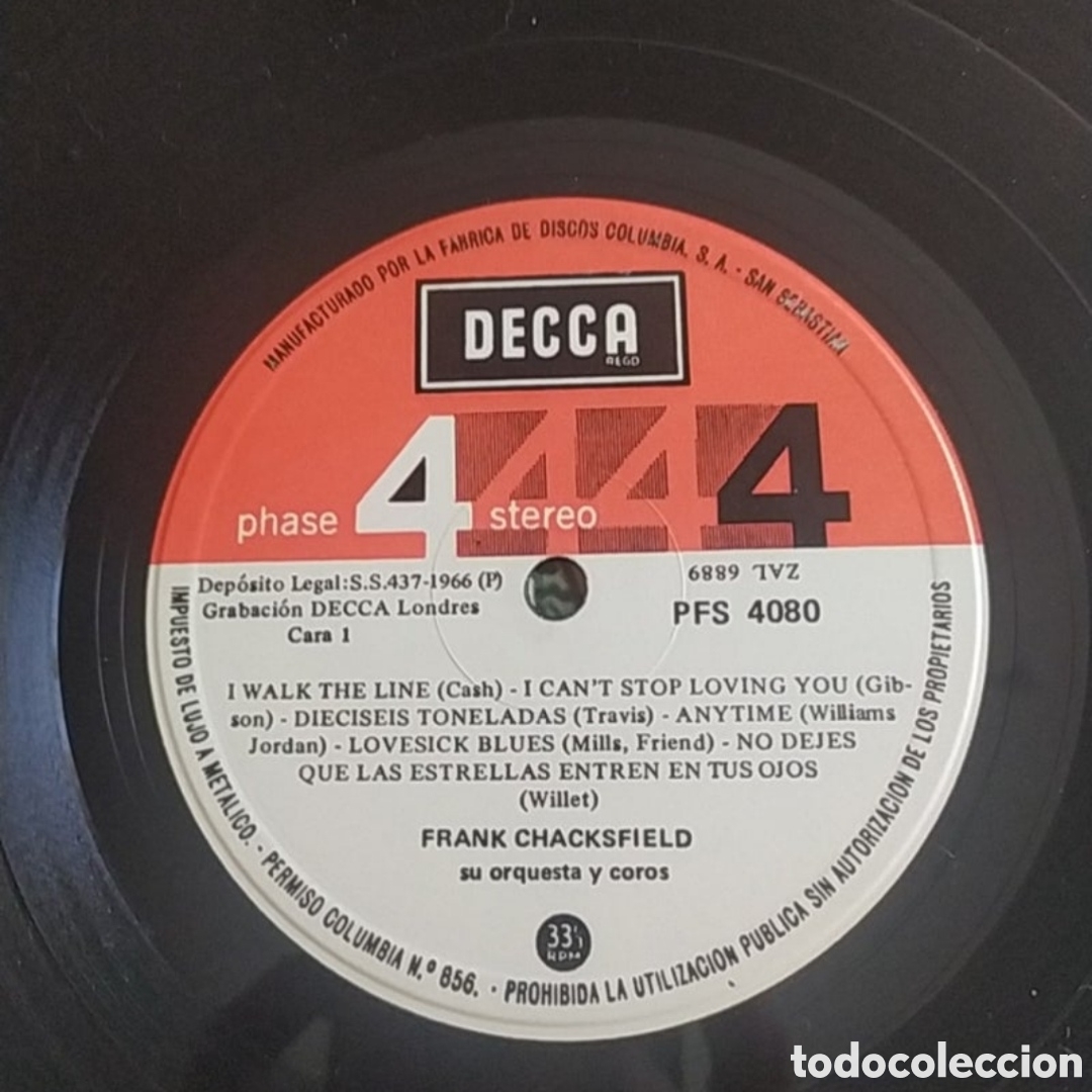 Discos de vinilo: Lp &Eacute;xitos del Oeste Americano. Frank Chacksfield, Su Orquesta&nbsp;Y&nbsp;Coro - Foto 3