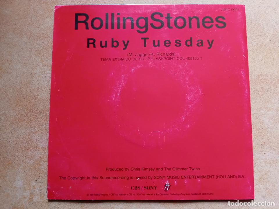 Discos de vinilo: Rolling stones- Ruby tuesday- single CBS 1991- Promocional - Foto 2