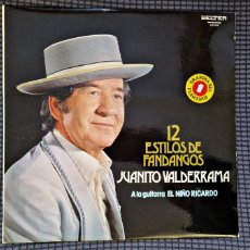Discos de vinilo: JUANITO VALDERRAMA - 12 ESTILOS DE FANDANGOS - EDITADO POR BELTER AÑO 1.979