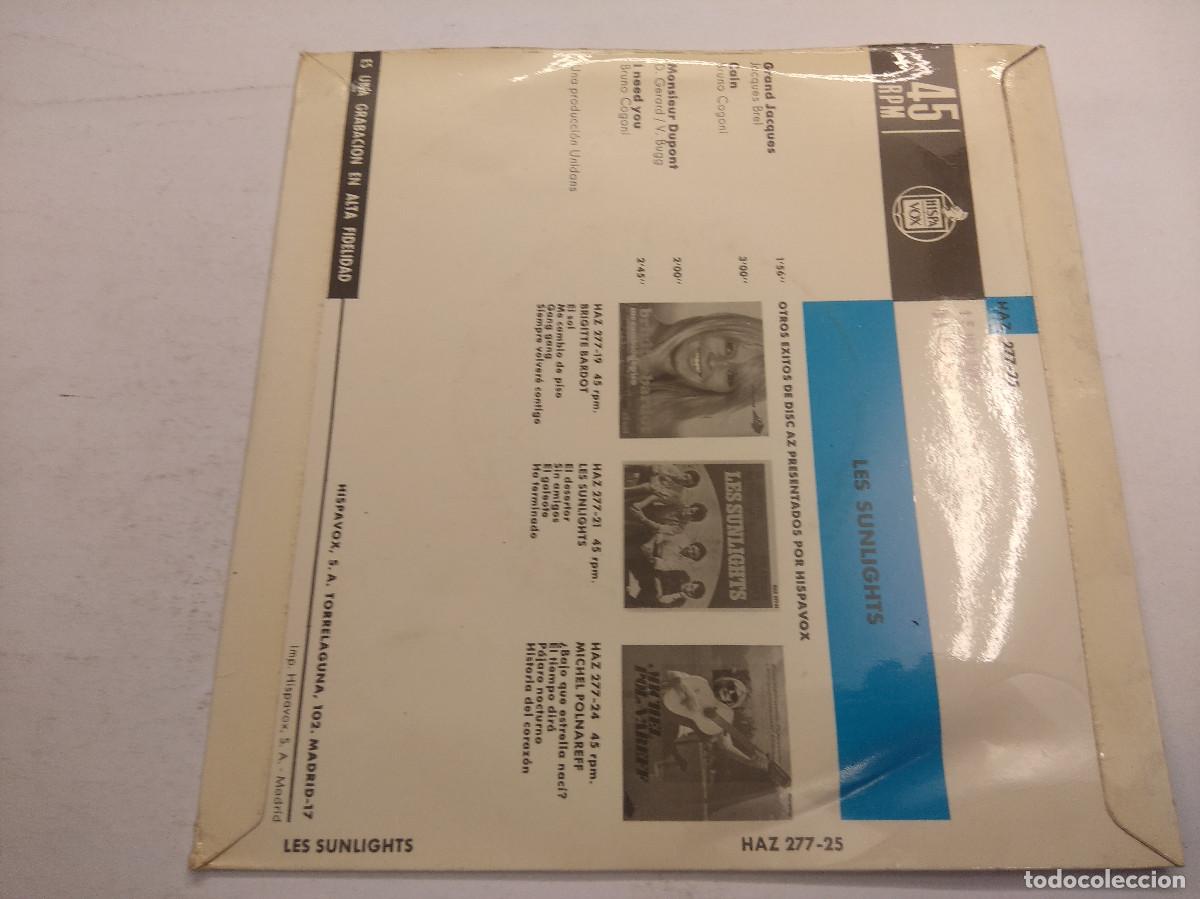 Discos de vinilo: LES SUNLIGHTS/GRAN JACQUES/SINGLE. - Foto 3