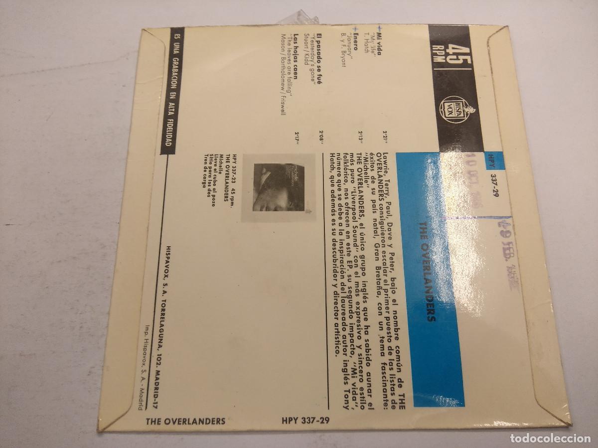 Discos de vinilo: THE OVERLANDERS/MI VIDA/SINGLE. - Foto 3