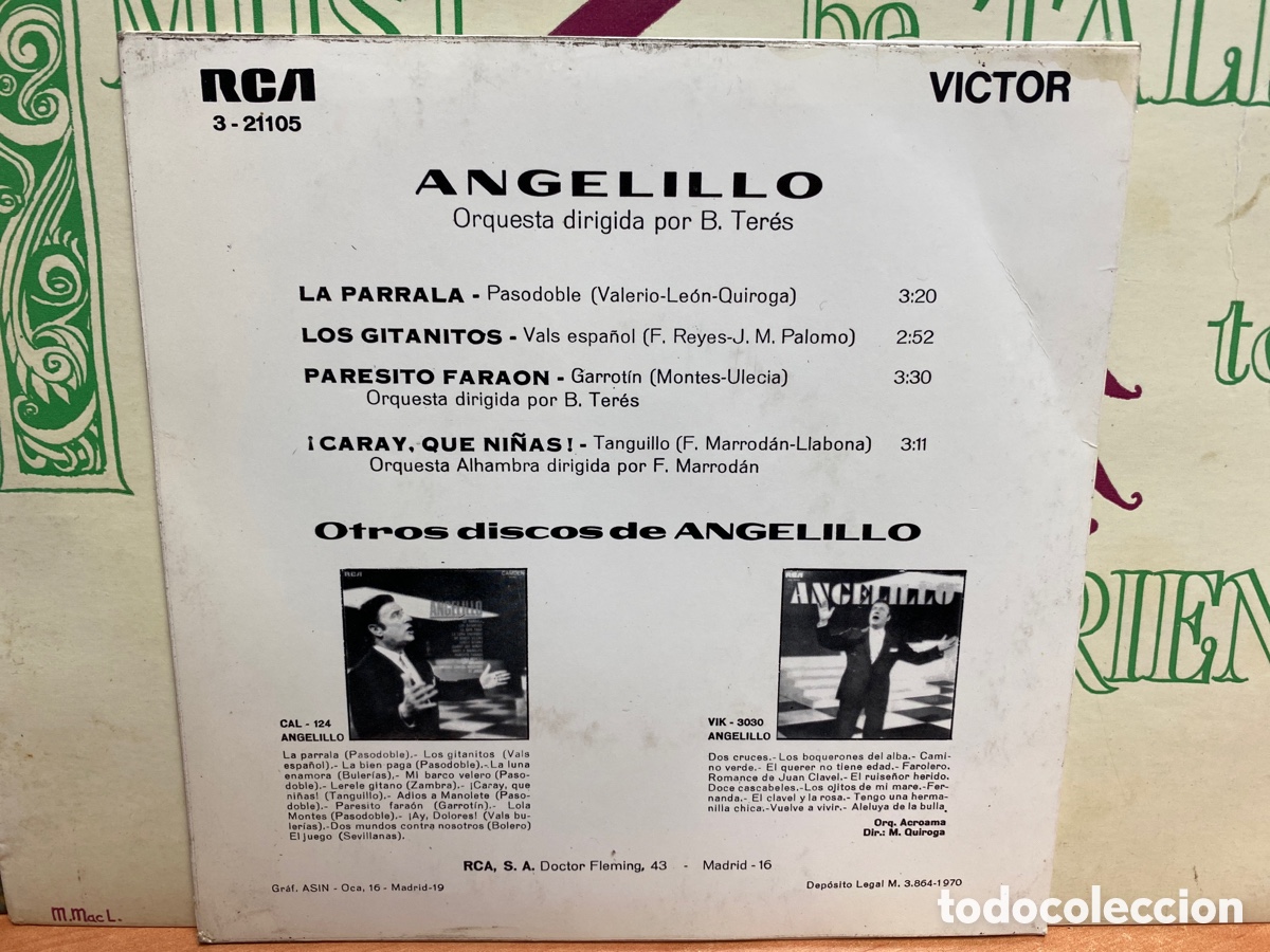 Discos de vinilo: Angelillo - La Parrala (7&rdquo;, EP) - Foto 2